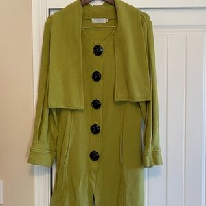 Willow Green Button-Up sweater Coat